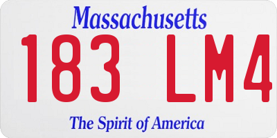 MA license plate 183LM4