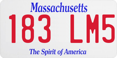 MA license plate 183LM5