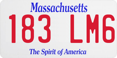 MA license plate 183LM6