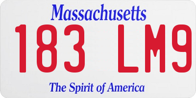 MA license plate 183LM9