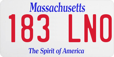 MA license plate 183LN0