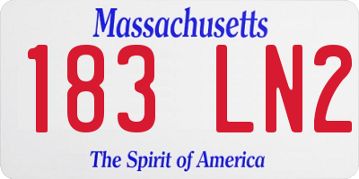 MA license plate 183LN2