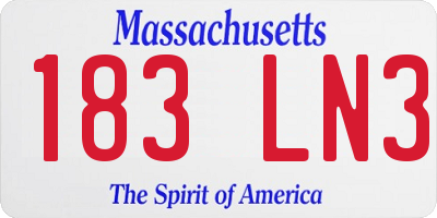 MA license plate 183LN3