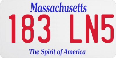 MA license plate 183LN5