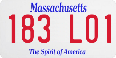 MA license plate 183LO1