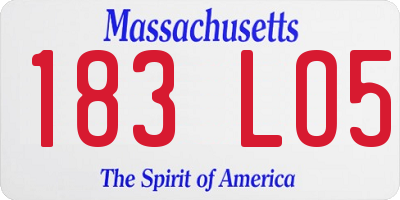 MA license plate 183LO5