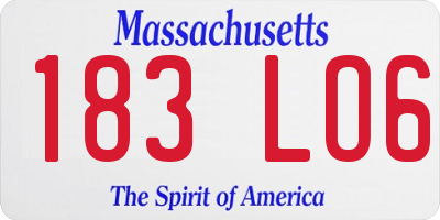 MA license plate 183LO6