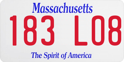 MA license plate 183LO8