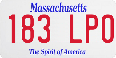 MA license plate 183LP0