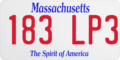 MA license plate 183LP3