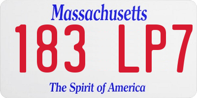 MA license plate 183LP7