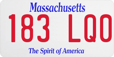 MA license plate 183LQ0