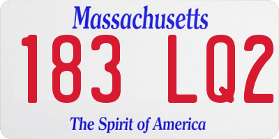 MA license plate 183LQ2