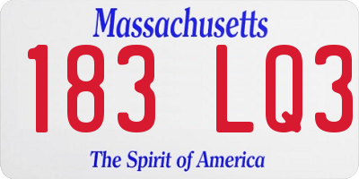 MA license plate 183LQ3