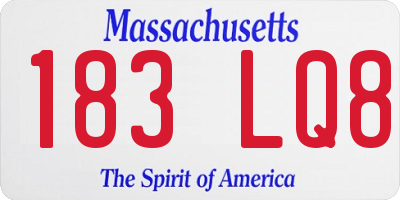 MA license plate 183LQ8