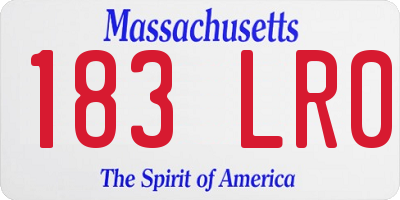 MA license plate 183LR0