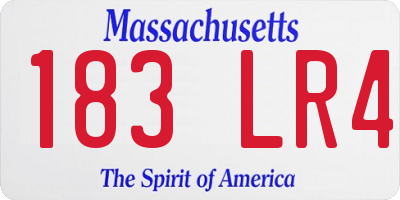 MA license plate 183LR4