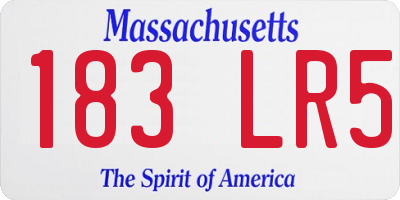 MA license plate 183LR5