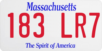 MA license plate 183LR7