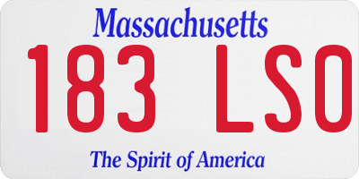 MA license plate 183LS0