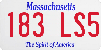 MA license plate 183LS5