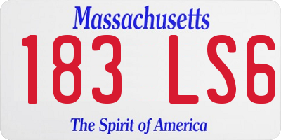MA license plate 183LS6