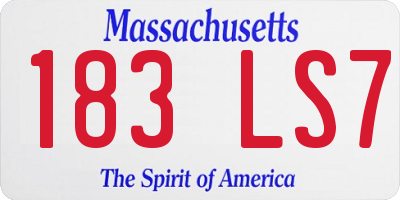 MA license plate 183LS7
