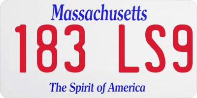 MA license plate 183LS9