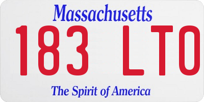 MA license plate 183LT0