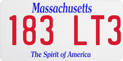 MA license plate 183LT3