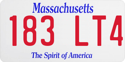 MA license plate 183LT4