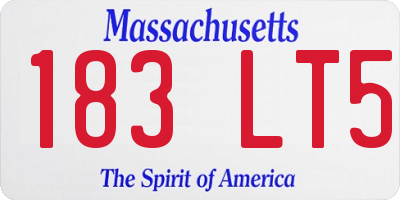 MA license plate 183LT5