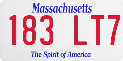 MA license plate 183LT7