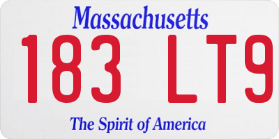 MA license plate 183LT9