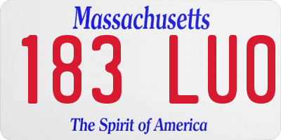 MA license plate 183LU0