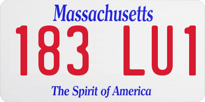 MA license plate 183LU1