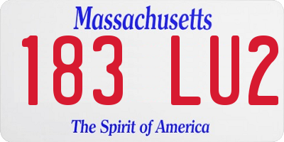 MA license plate 183LU2
