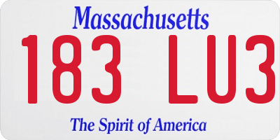 MA license plate 183LU3