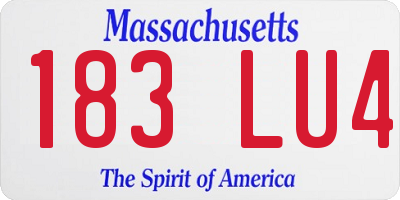 MA license plate 183LU4