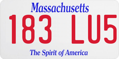 MA license plate 183LU5