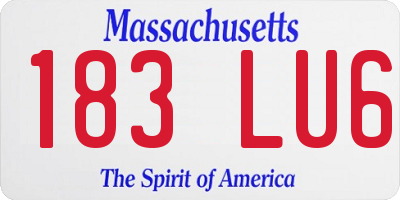 MA license plate 183LU6