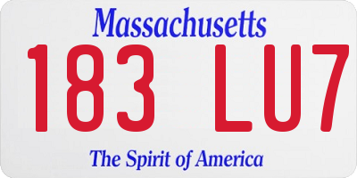 MA license plate 183LU7