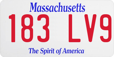 MA license plate 183LV9