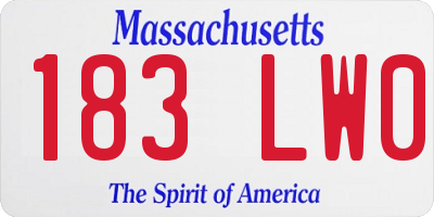 MA license plate 183LW0