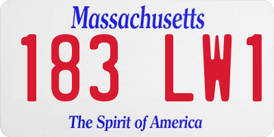 MA license plate 183LW1