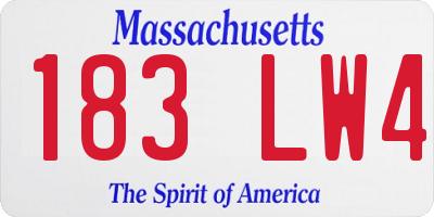 MA license plate 183LW4