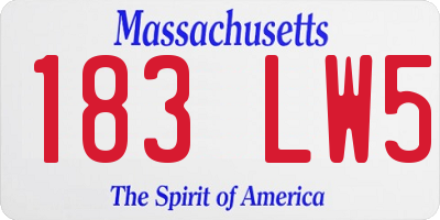 MA license plate 183LW5