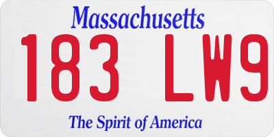 MA license plate 183LW9