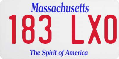 MA license plate 183LX0
