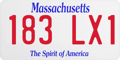 MA license plate 183LX1